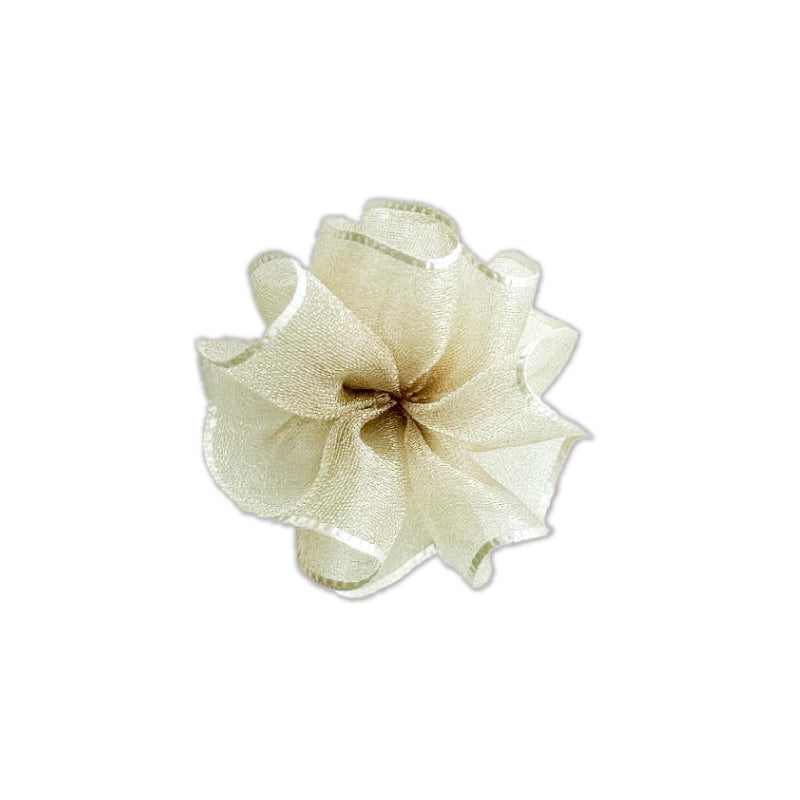 Floreete Ribbon F Rose Flower | Organdy Sheer Flower Ribbon | 24mm (15/16