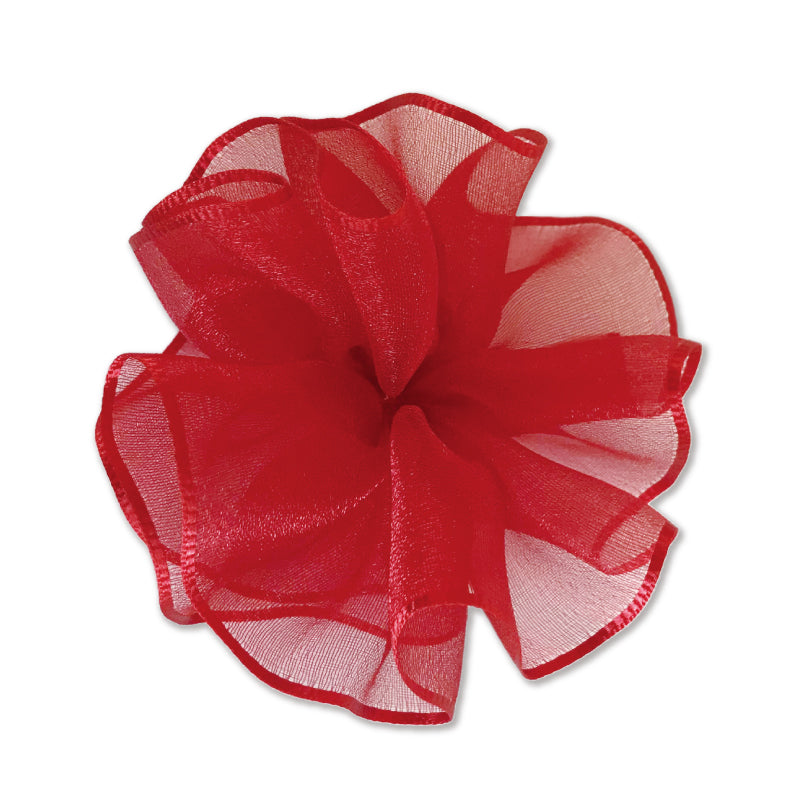 Floreete Ribbon F Rose Flower | Organdy Sheer Flower Ribbon | 48mm (1 7/8