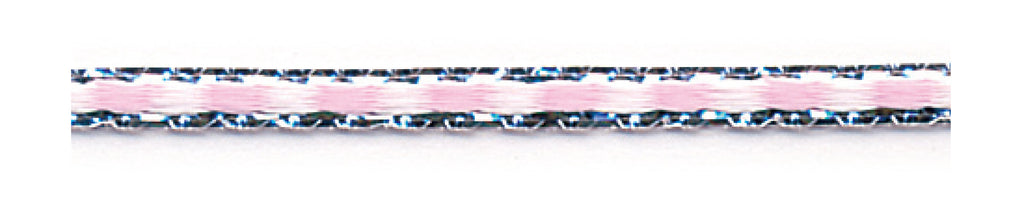 03_Light Pink-White(Woven with metallic silver threads)