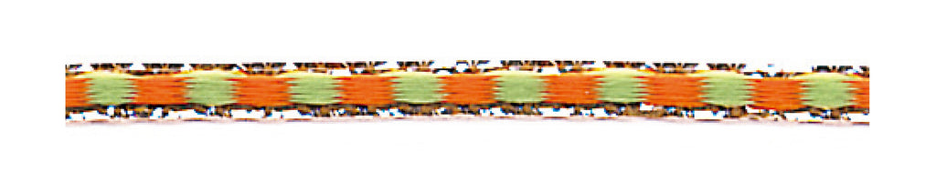 43_Orange-Light Green(Woven with metallic gold threads)